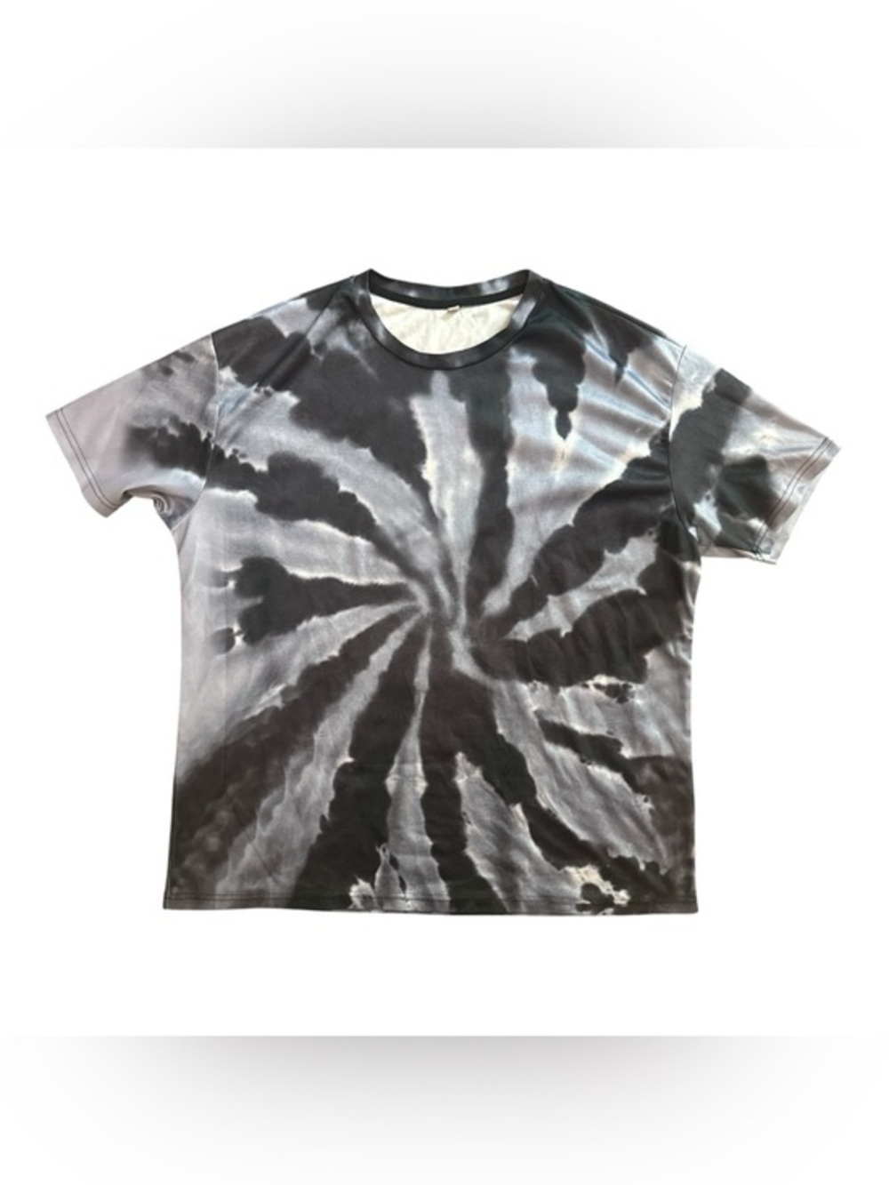 Tie Dye Quick Dry Workout Tee Mens Size XL Athletic T-Shirt Grey Jersey Material